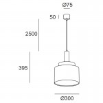 LEDSC4 Pendant Keops 1 Body Vast E27 15 Multi-coloured 00-9035-CV-A1