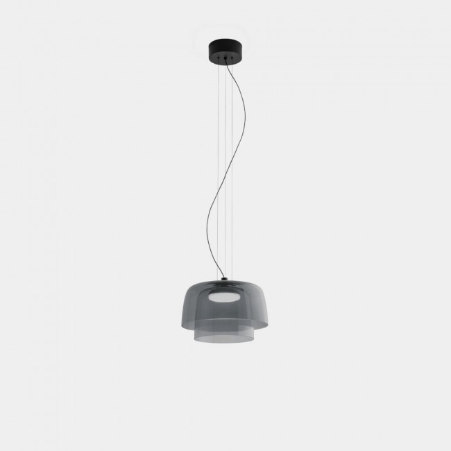 LEDS C4 Levels 2 Bodies Pendant Ø320mm + Ø220mm Fumé Glass – 00-A027-05-12