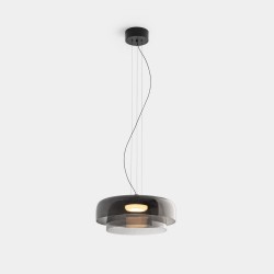 LEDS C4 Levels 2 Bodies Pendant Ø420mm + Ø320mm Fumé Glass – 00-A028-05-12