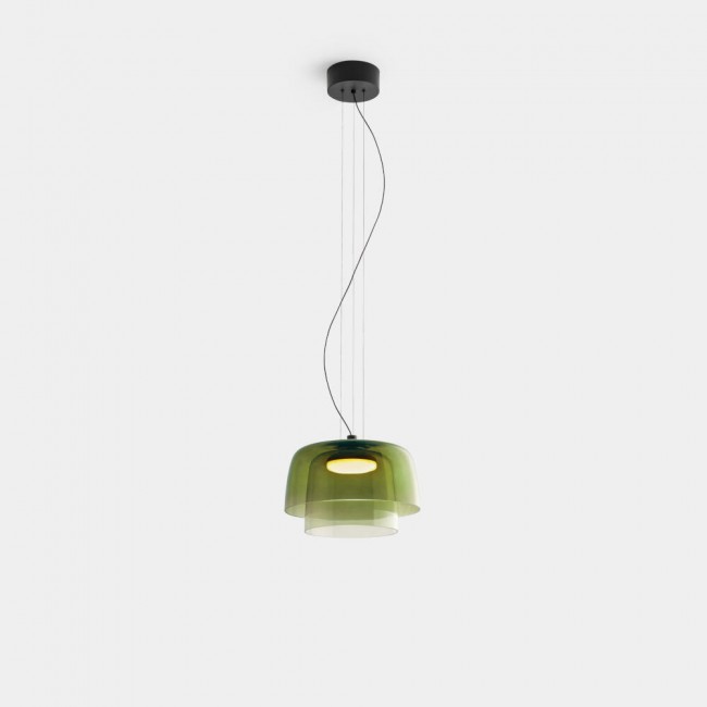 LEDS C4 Levels 2 Bodies Ø320mm + Ø220mm Green Glass – 00-A051-05-08