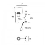 LEDS-C4 BRISTOL WALL LIGHT  SATIN NICKEL FINISH WITH LED SPOT 05-2820-81-81