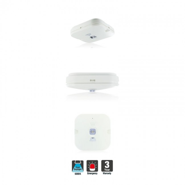 1 W Non-maintained Surface Mounted Emergency Downlight (White) for Corridors