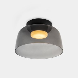 LEDS C4 Levels Surface Ceiling Light Ø320mm Fumé Glass DALI-2 – 15-A138-05-12