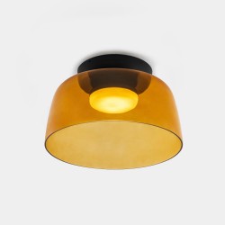 LEDS C4 Levels Surface Ceiling Light Ø320mm Amber Glass DALI-2 – 15-A138-05-15