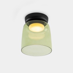 LEDS C4 Levels Surface Ceiling Light Ø220mm Green Glass Casambi – 15-A143-05-08