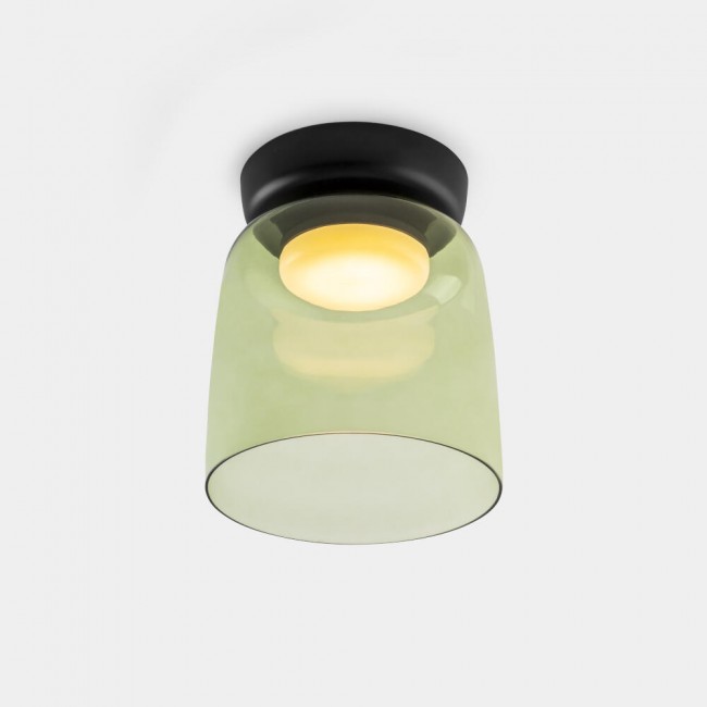 LEDS C4 Levels Surface Ceiling Light Ø220mm Green Glass Casambi – 15-A143-05-08