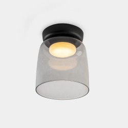 LEDS C4 Levels Surface Ceiling Light Ø220mm Fumé Glass Casambi – 15-A143-05-12