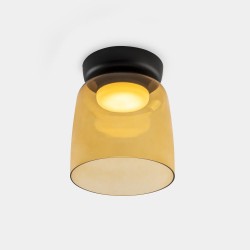 LEDS C4 Levels Surface Ceiling Light Ø220mm Amber Glass Casambi – 15-A143-05-15