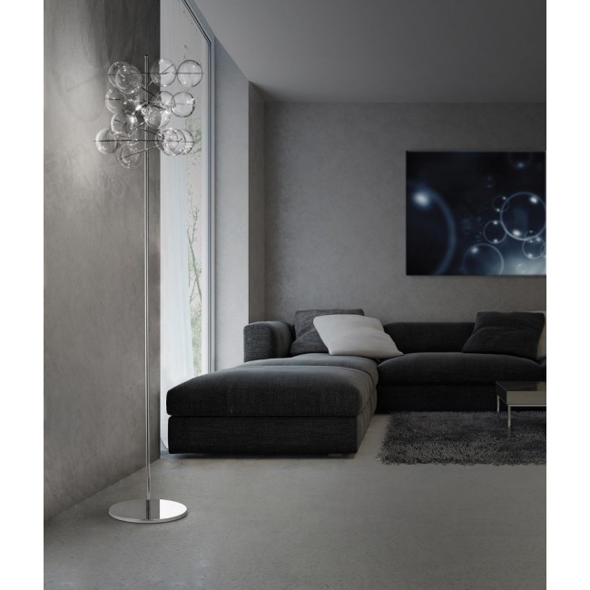 METALLUX ATOM H 180 FLOOR LAMP / CLEAR GLASS