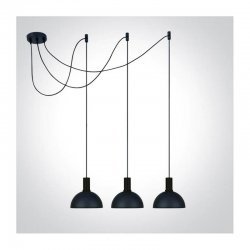 ONE LIGHT BLACK WITH BLACK SHADE 10W 3xE27 - 63140C/B