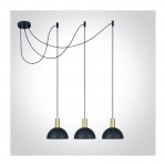 ONE LIGHT BRUSHED BRASS WITH BLACK SHADE 10W 3xE27 - 63140C/BBS