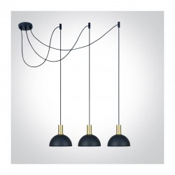 ONE LIGHT BRUSHED BRASS WITH BLACK SHADE 10W 3xE27 - 63140C/BBS