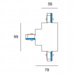 LEDSC4 Tracks trim right "T" connector Standard 3 phase 71-5230-14-00