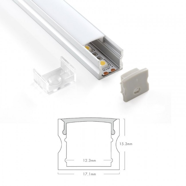 TEUCER 1 METER SURFACE MOUNTED ALUMINIUM DEEP EXTRUSION AL-2/1M