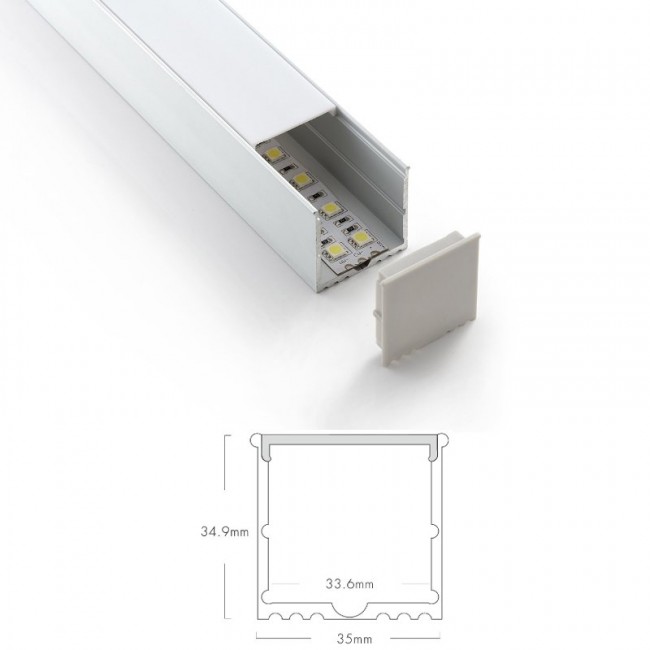 TEUCER 2 METER SURFACE MOUNTED DOUBLE PROFILE DEEP EXTRUSION AL-6/2M
