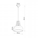 Sollux Pendant lamp CASCO white/natural wood