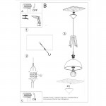 Sollux Pendant lamp CASCO white/natural wood