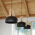Sollux Pendant lamp CASCO black/natural wood