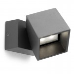 CUBUS ADJUSTABLE OUTDOOR LED WALL LIGHT, WARM WHITE LIGHT, URBAN GREY FINISH.