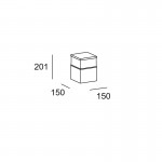 LEDSC4 Cubik LED Bollard 201mm - Urban Grey Finish 10-9938-Z5-EH