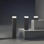 LEDS-C4 CUBIK 900mm E27 Outdoor Bollard Light Urban Grey 55-9549-Z5-M3