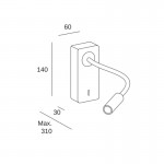 Forlight Mine DE-0117-BLA LED Reading Light