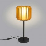 VIVA DE-0200-NAT Table Lamp - Black and Light Wood Finish VIVA DE-0200-NAT Table Lamp - Black and Light Wood Finish