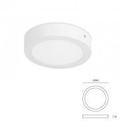 FORLIGHT 3000K Easy Round Surface Ø300mm 22W LED ceiling light - TC-0415-BLA