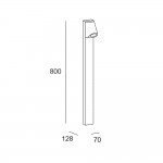 LEDS C4 Eko Inclined Bollard 6.1W 3000K White – 55-E123-14-CL