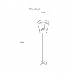 Forlight Elaine outdoor bollard light black 1000mm PX-0503-ANT