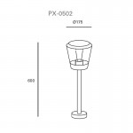 Forlight Elaine outdoor bollard light black 600mm PX-0502-ANT