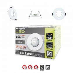 Evofire 70mm cut-out IP65 Fire Rated Downlight, ILDLFR70D011