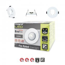 Evofire 70mm cut-out IP65 Fire Rated Downlight with GU10 Holder, ILDLFR70D001