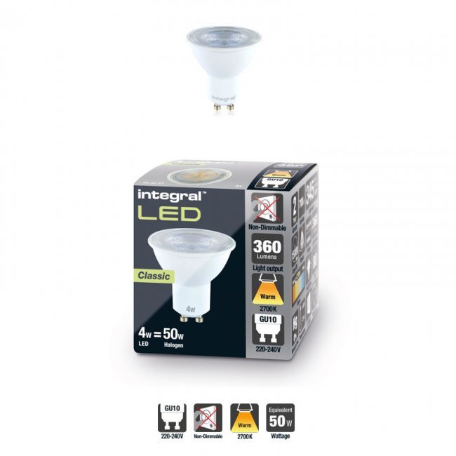 Gu10 Par16 4w 50w 2700k 360lm Non Dimmable Lamp