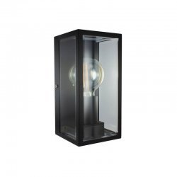 OUTDOOR DECORATIVE WALL LIGHT CONTEMPORARY LANTERN IP44 FOR 1xE27 BLACK INTEGRAL