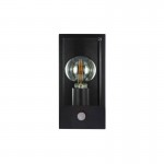 OUTDOOR DECORATIVE WALL LIGHT CONTEMPORARY LANTERN SENSOR IP44 1xE27 BLACK INTEGRAL