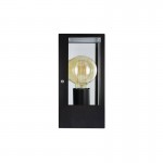 OUTDOOR DECORATIVE WALL LIGHT CONTEMPORARY LANTERN SENSOR IP44 1xE27 BLACK INTEGRAL