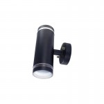 OUTDOOR STAINLESS STEEL UP AND DOWN WALL LIGHT IP65 2xGU10 BLACK