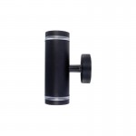 OUTDOOR STAINLESS STEEL UP AND DOWN WALL LIGHT IP65 2xGU10 BLACK