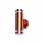 OUTDOOR STAINLESS STEEL UP AND DOWN WALL LIGHT IP65 2xGU10 COPPER