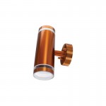OUTDOOR STAINLESS STEEL UP AND DOWN WALL LIGHT IP65 2xGU10 COPPER