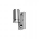 OUTDOOR STAINLESS STEEL DOWN WALL LIGHT PIR IP54 1x GU10
