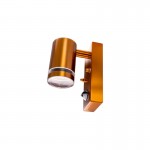 OUTDOOR STAINLESS STEEL DOWN WALL LIGHT PIR IP54 1x GU10 COPPER