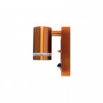 OUTDOOR STAINLESS STEEL DOWN WALL LIGHT PIR IP54 1x GU10 COPPER