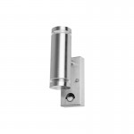 OUTDOOR STAINLESS STEEL UP AND DOWN WALL LIGHT PIR IP54 2 x GU10