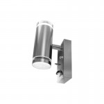 OUTDOOR STAINLESS STEEL UP AND DOWN WALL LIGHT PIR IP54 2 x GU10