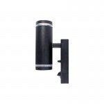 OUTDOOR STAINLESS STEEL UP AND DOWN WALL LIGHT PIR IP54 2 x GU10 BLACK