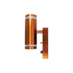 OUTDOOR STAINLESS STEEL UP AND DOWN WALL LIGHT PIR IP54 2 x GU10 COPPER