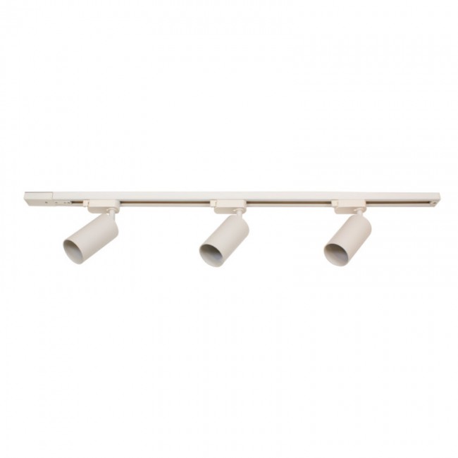 3FT Single Circuit Track Lighting Kit with 3 GU10 Spotlights - White Finish