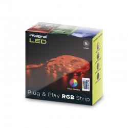 RGB PLUG AND PLAY LED STRIP KITS IP20 5M 4.5W/M 30LED/M 10MM WIDTH 120 BEAM BOX PACK WITH IR CONTROLLER UK PLUG